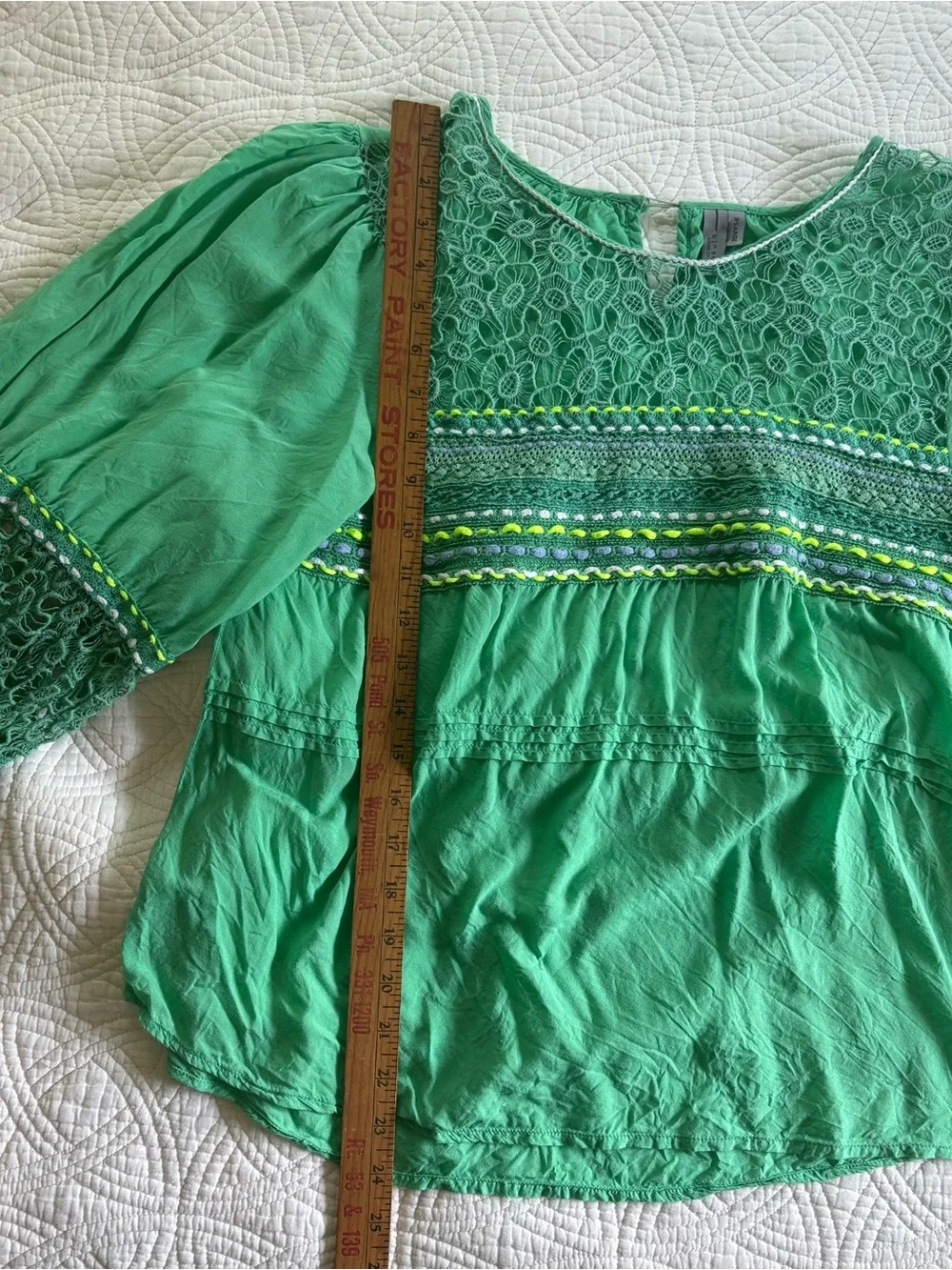Anthropologie Blank London Sunshine Peasant Blouse XL